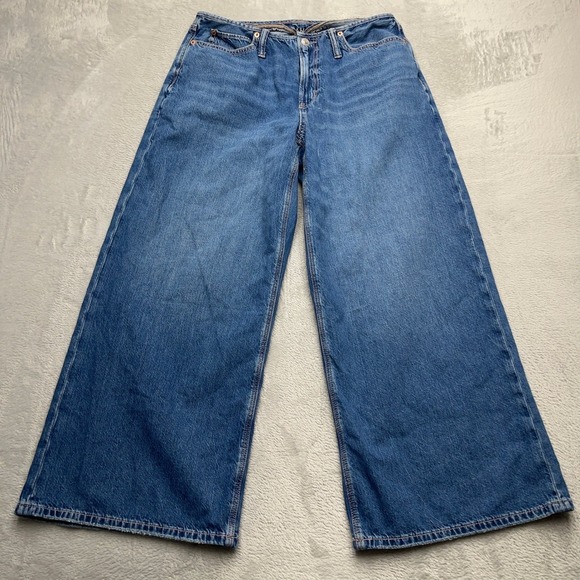 American Eagle Outfitters Denim - American Eagle Womens Low Rise Ultra Wide Leg Jeans Size 6 Blue Denim